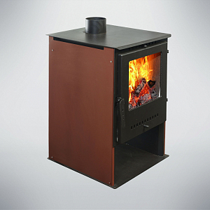 Печь-Камин Варвара "ГАРМОНИЯ 105 ТЕРРАКОТ" (Стальная 3D футеровка)